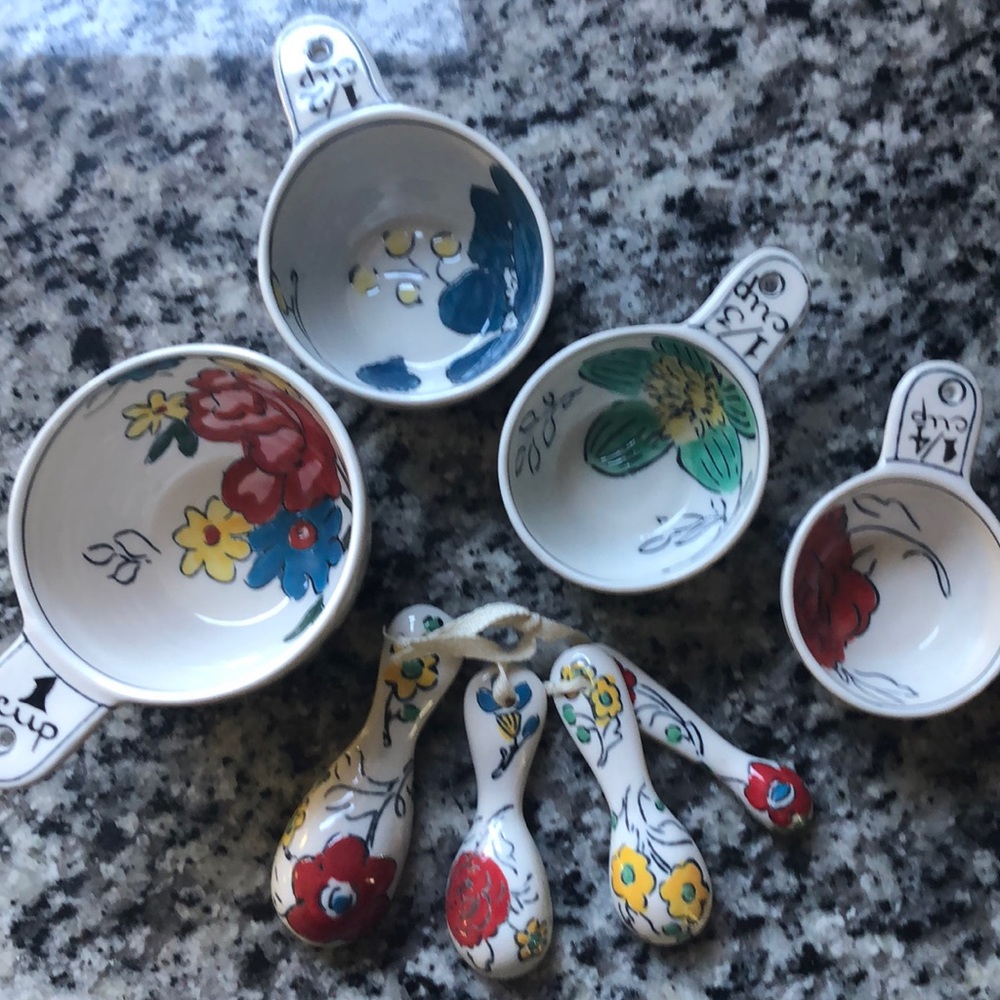 Anthropologie Hand Painted Floral Measuring Tools